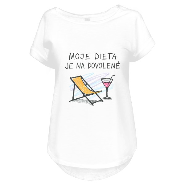 Tričko s potiskem Moje dieta je na dovolené
