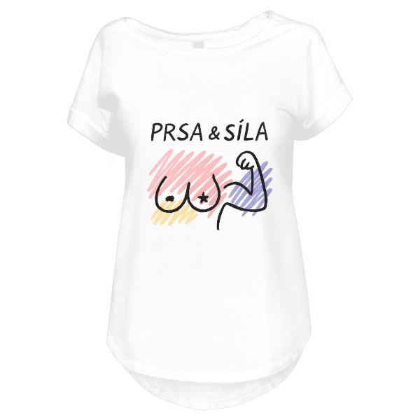 Tričko s potiskem Prsa a síla – sebevědomý motiv