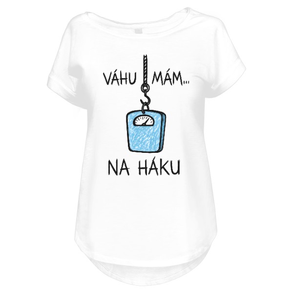 Tričko s potiskem Váhu mám na háku 